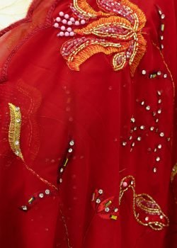 8z Crane Embroidery Veil