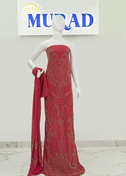 Abstract Leaf Chiffon Handwork