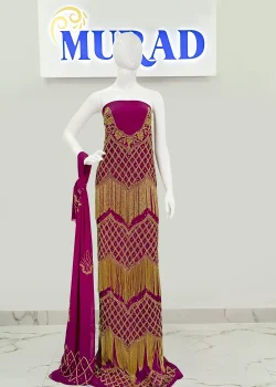 Square Pattern Handwork Chiffon