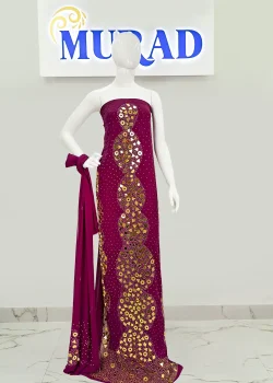 Floral Symmetry Handwork Chiffon, fabric in Dubai