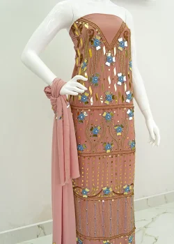 Elegant Blossom Handwork Chiffon Dress, Wholesale Fabrics in Dubai
