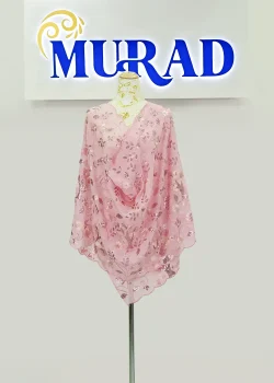 Pink Botanical Beauty Embroidery Veils Medium Size