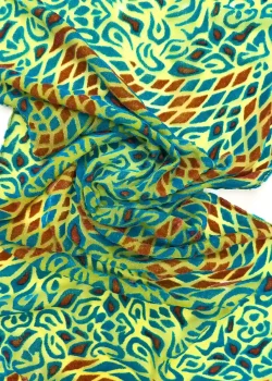 CHF-VLT-SLK-001, Geo-Chic Silk Chiffon Fabric, chiffon fabric in Dubai, silk velvet fabric in Dubai