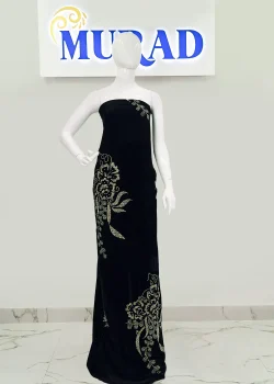 MIC-VLT-STN-003, Micro Stonework Bale Symphony, velvet stonework fabric in Dubai, 