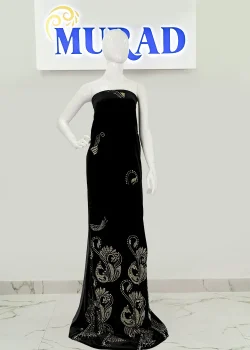 MIC-VLT-STN-007, Wholesale Stonework fabric in Dubai, Micro Velvet Motif Majesty, stonework textiles in Dubai