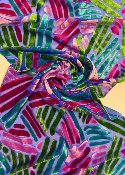 CHF-VLT-SLK-006, Prism Stripes Chiffon Velvet, chiffon velvet silk fabric in Dubai