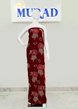 SLK-VLT-STN-001, Wholesale Stonework fabric in Dubai, Silk Velvet Floral Fusion,