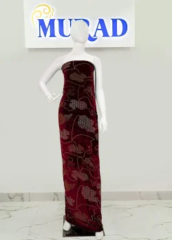 SLK-VLT-STN-007, Silk Velvet Patchwork Prestige, Wholesale Stonework fabric in Dubai, stonework textiles in Dubai