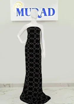 SLK-VLT-STN-014, Velvet Solar Eclipse, Wholesale Stonework fabric in Dubai, wholesale stonework velvet dresses, stonework textiles in Dubai