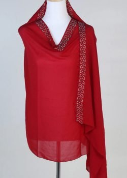 Flower Leaf Light Chiffon Veil with SS6 Stonework